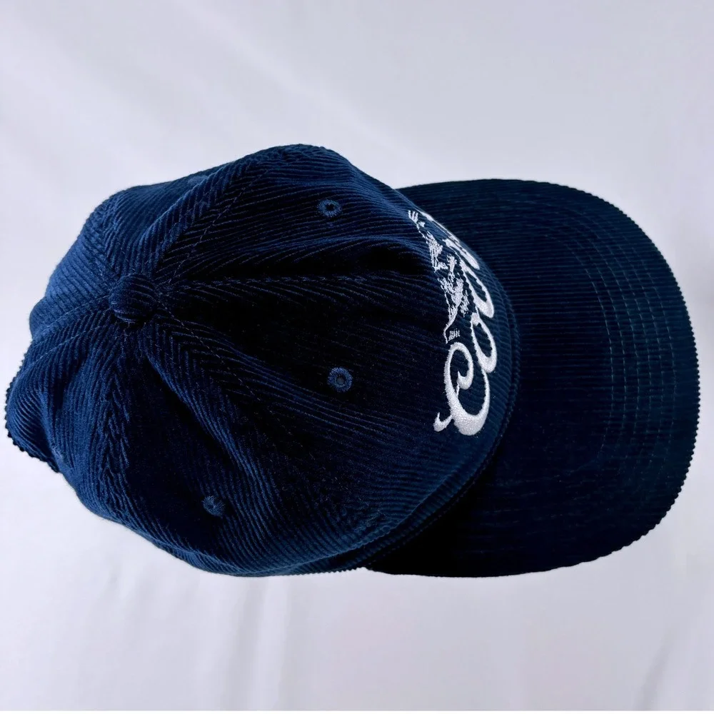 Coors Banquet Navy Blue Corduroy Embroidered Mountain Logo Snapback Cap